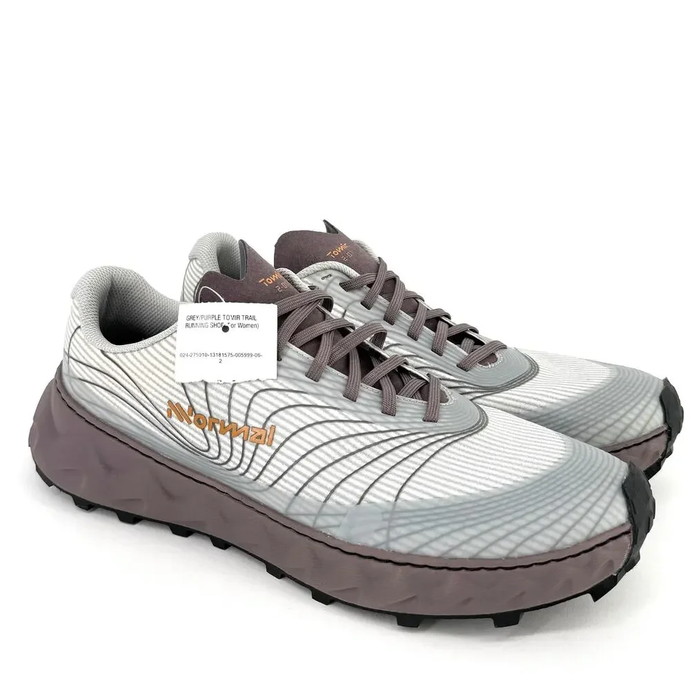 NNormal Tomir 2-01 Trail Running Shoes Womens Sz 12 Mens Sz 13 Grey Purple Sole